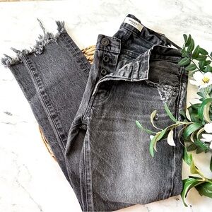 Moussy Vintage Womens Distressed Black Denim